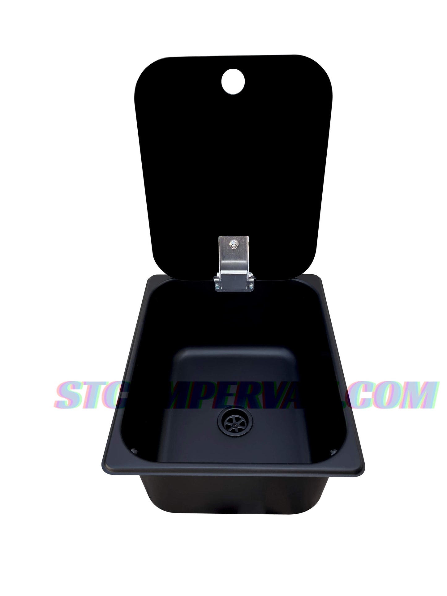 mini fregadero con tapa negro para furgoneta camper
