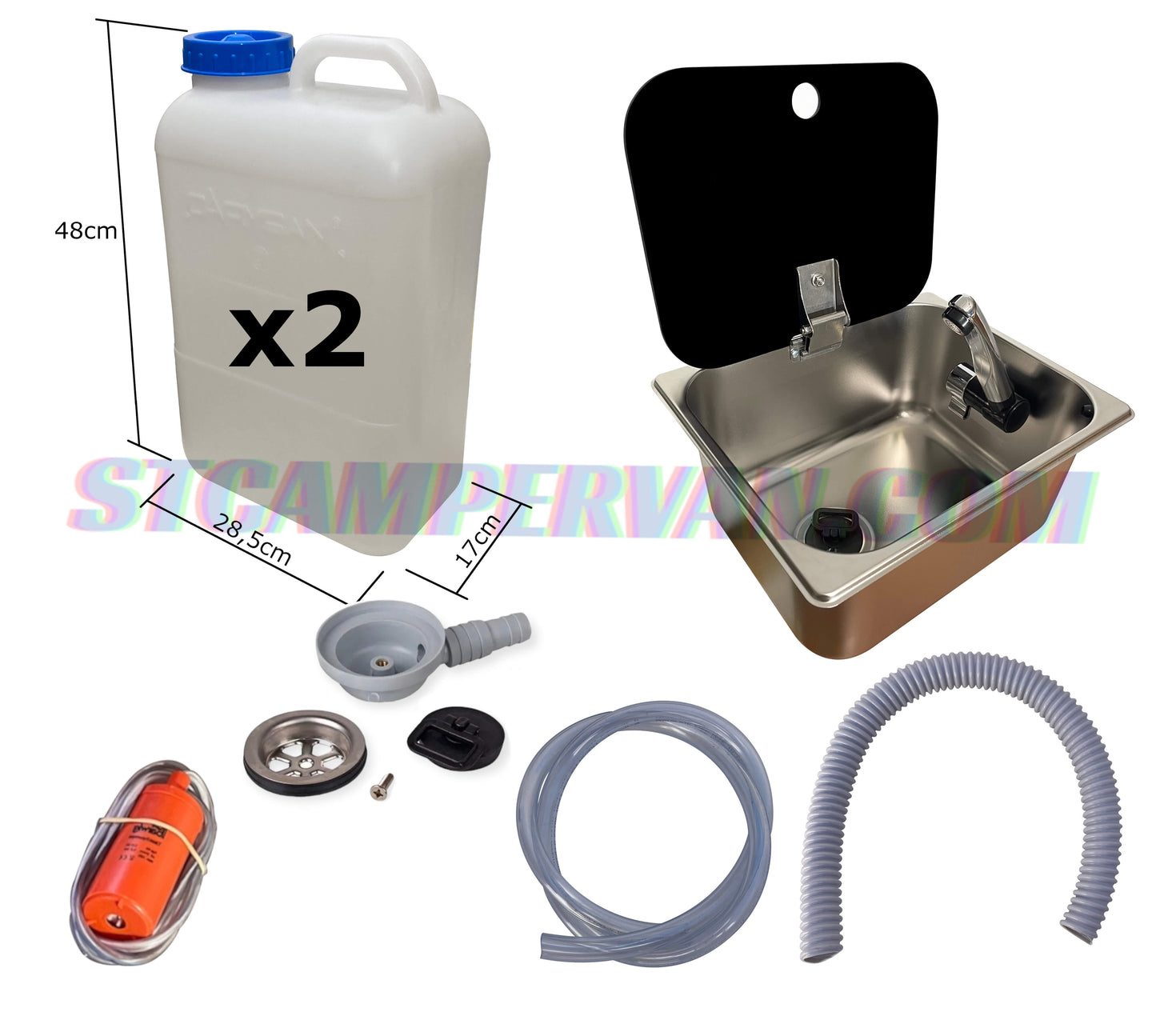 Montaje sobre encimera del fregadero camper 26x32