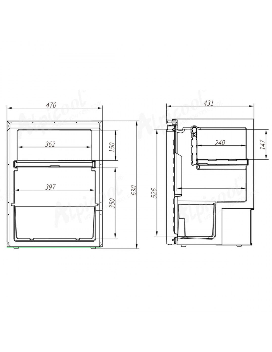 Nevera Compresor 65L 12v 24v Coolzone CR65