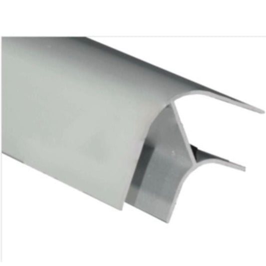 Perfil aluminio gris 1 m abierto ambos lados para tableros 15 mm.