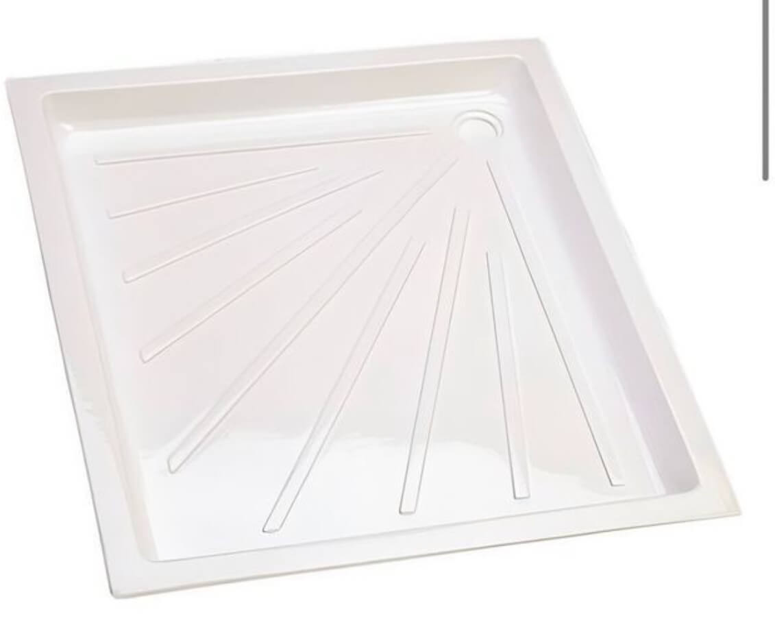 Plato de ducha blanco 665×665 mm para camper.
