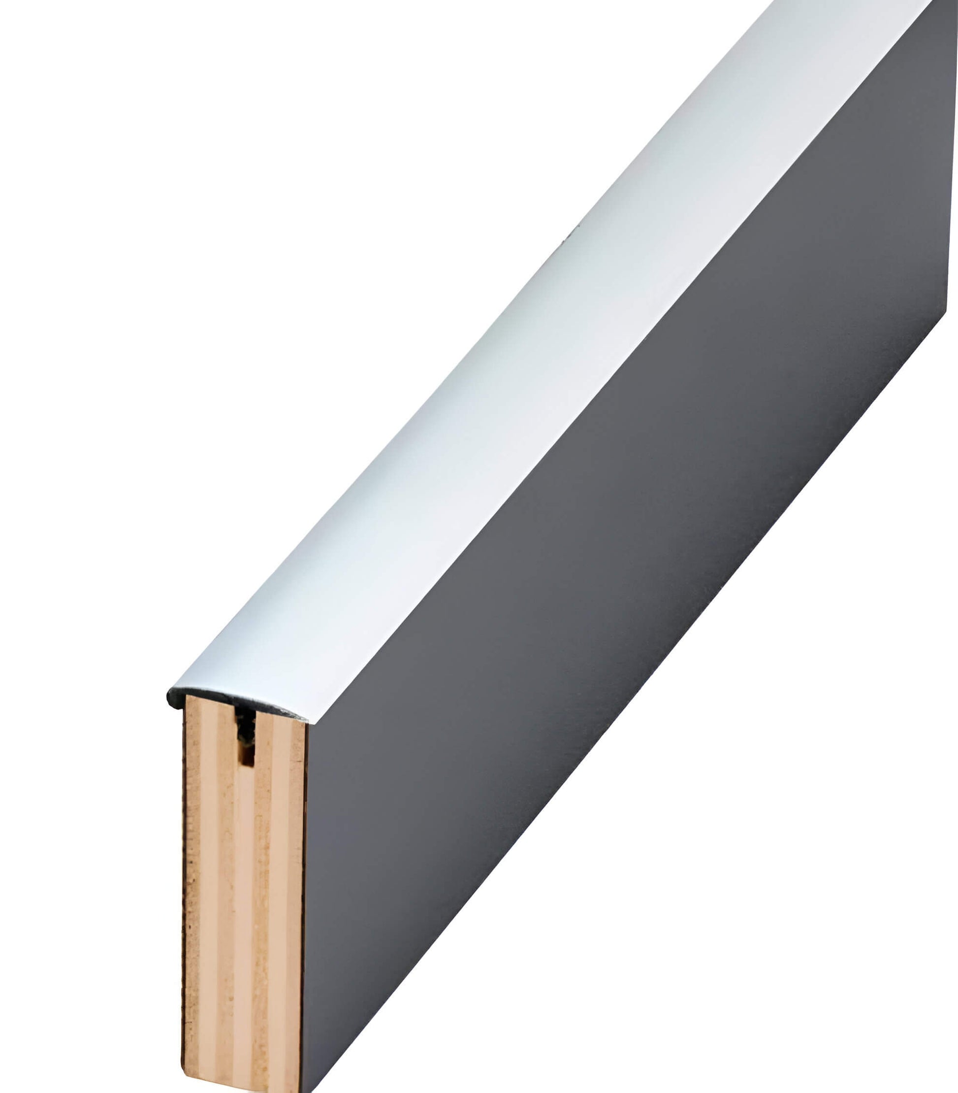 Rollo de canto en T gris plata 40 m PVC 15-16 mm para muebles camper y caravana