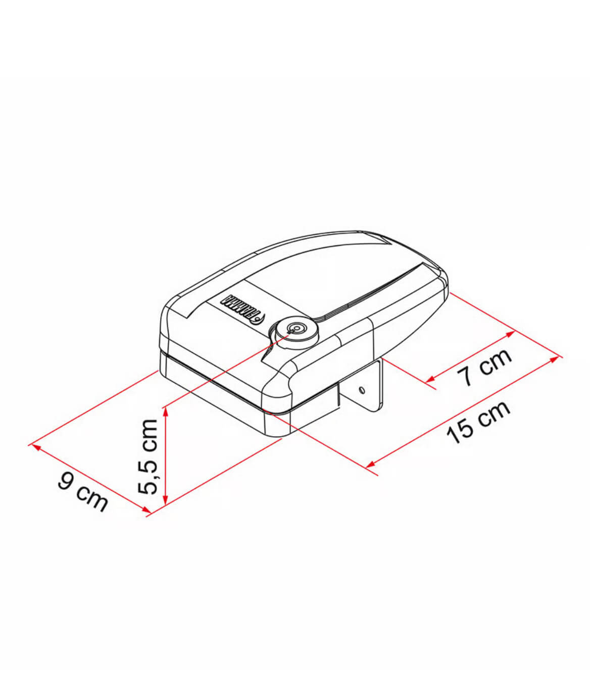 Detalle de aluminio lacado del cierre Fiamma Safe Door Frame blanco
