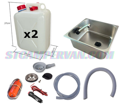 Sumidero acodado 90 grados instalado en fregadero camper