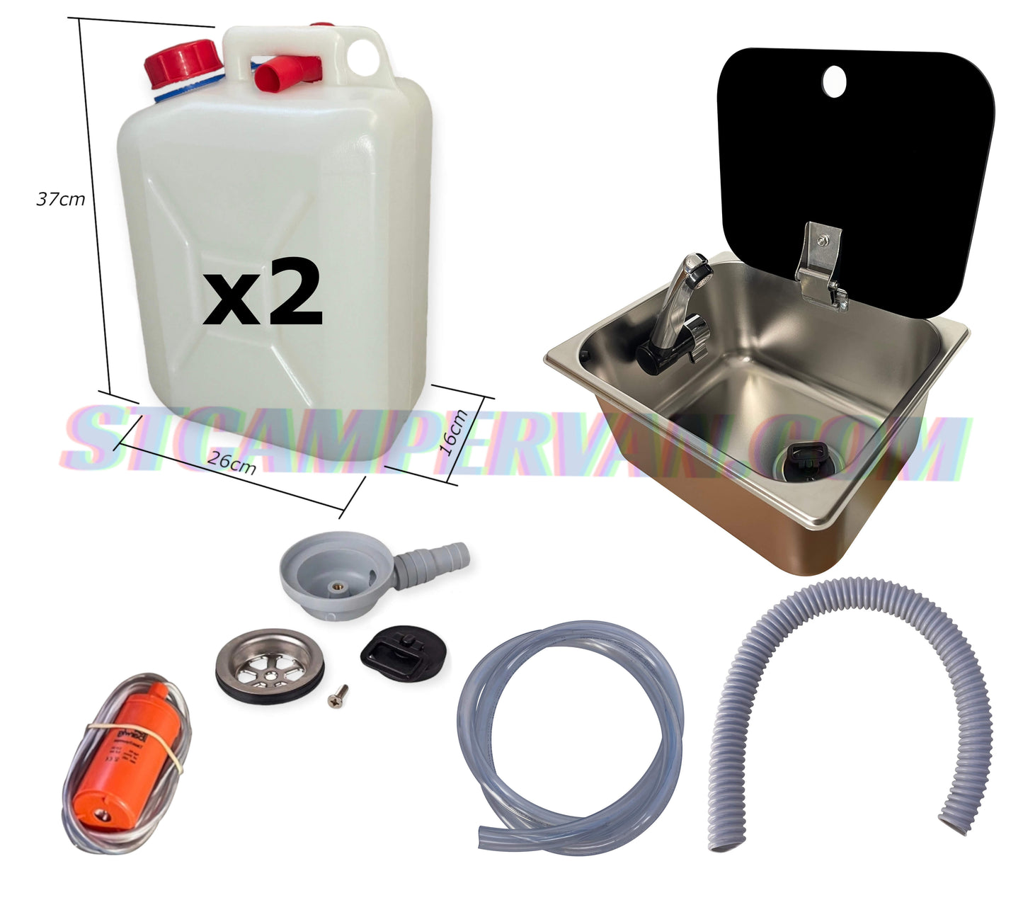 Detalle del sumidero acodado 90º del fregadero