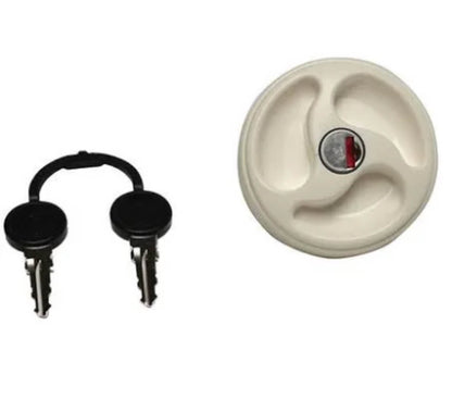 Tapón blanco de 40 mm para depósito de agua en camper.