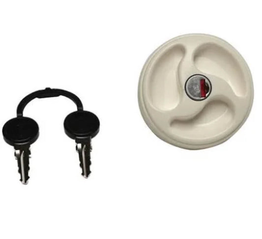 Tapón blanco de 40 mm para depósito de agua en camper.