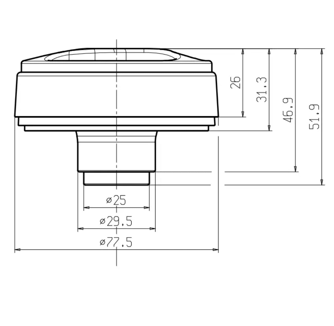Tapón depósito agua 80 mm con llave para camper