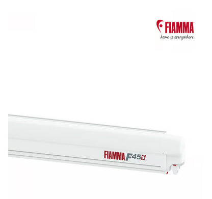 Toldo Fiamma F45S 2.6 m con extensión 2 m camper blanco