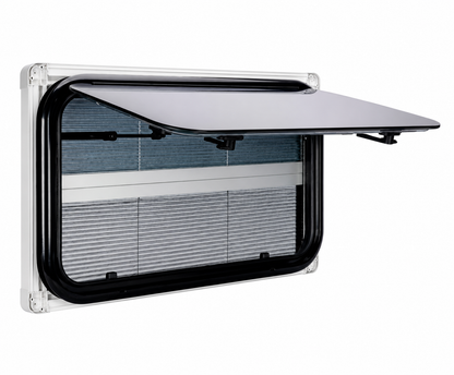Ventana Camper Abatible Enrasada Doble Cristal con Mosquitera y Oscurecedor