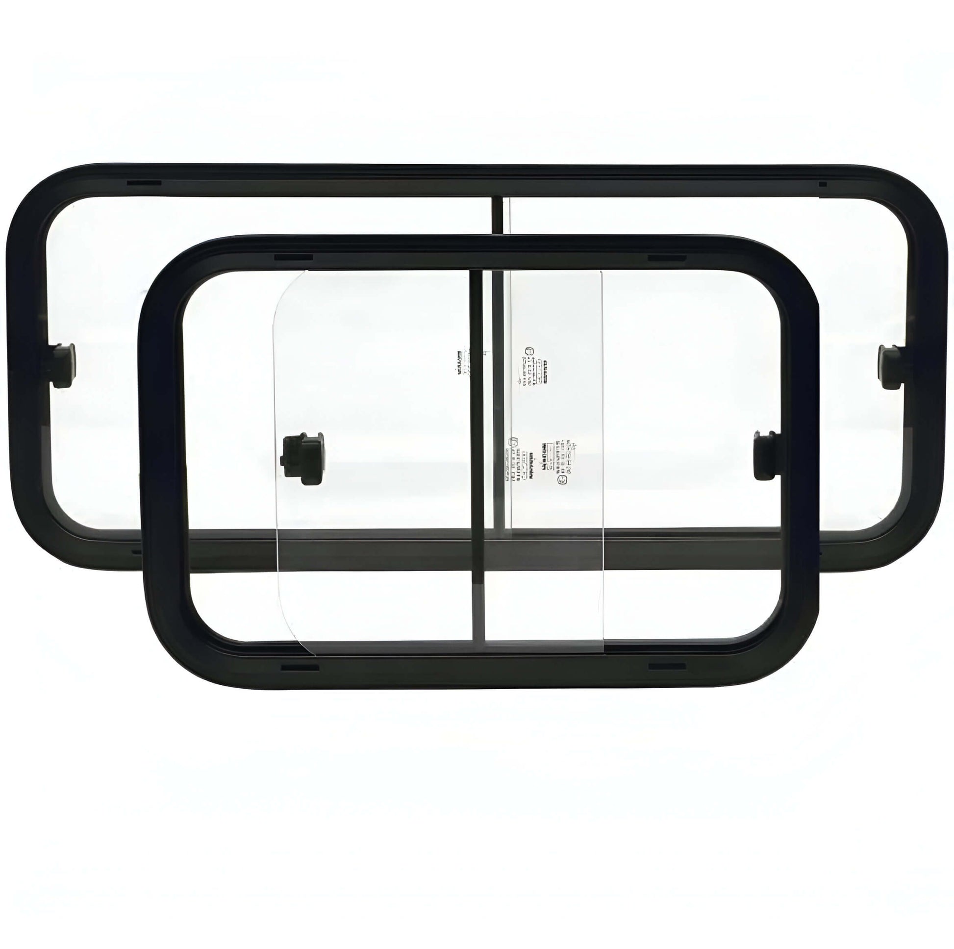 Ventana corredera de cristal 1200×500 mm con marco de aluminio para camper.