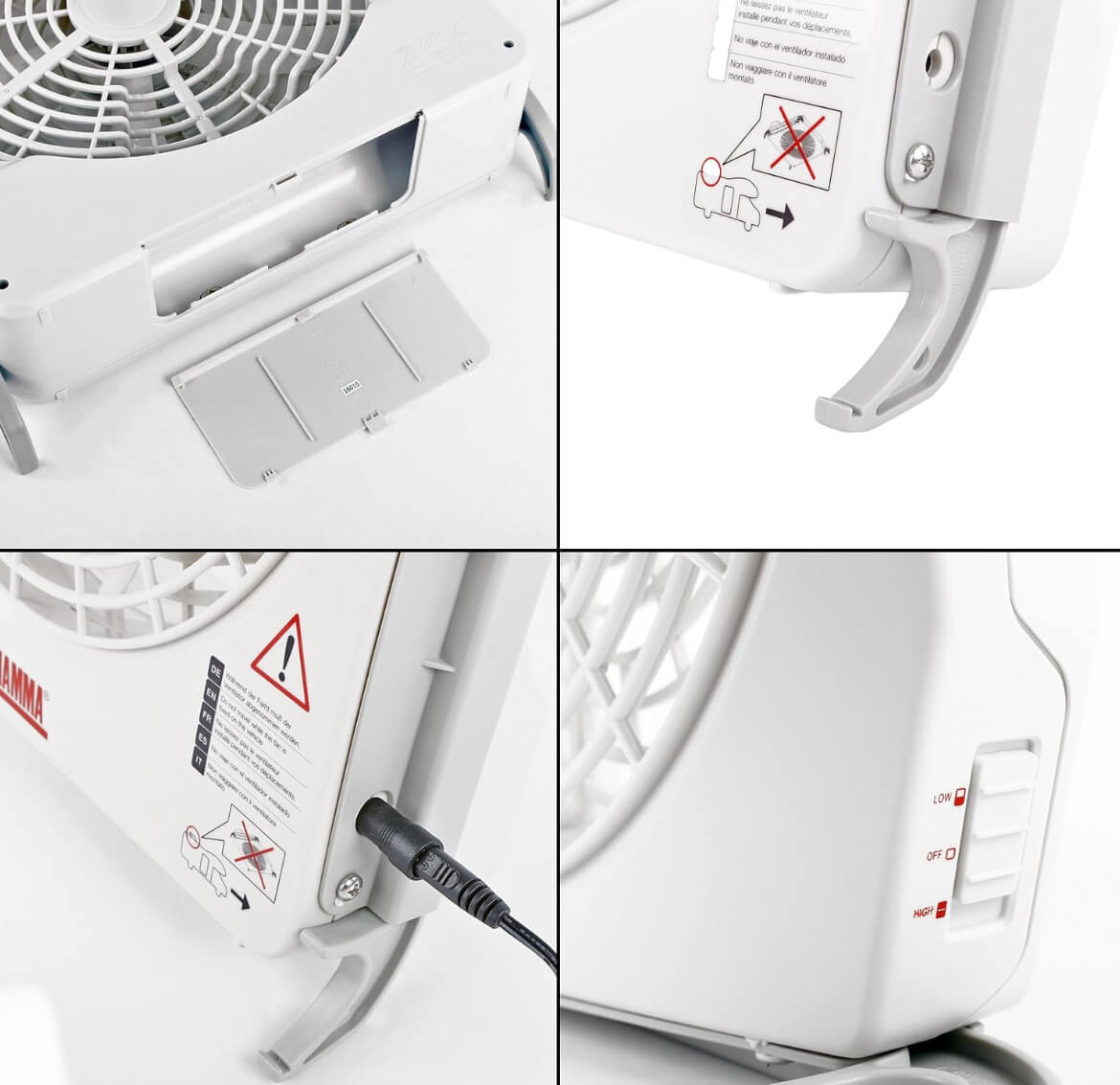 Detalle de las hélices del ventilador Fiamma Turbo Kit 12V para claraboyas